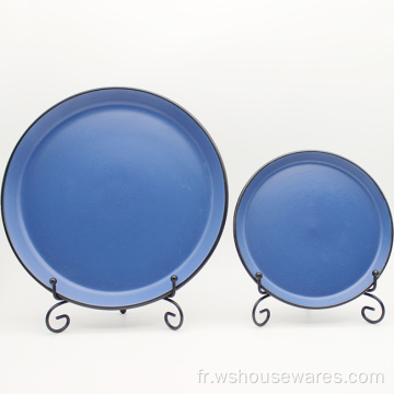 Ensemble de vaisselle en céramique en céramique et bleu en céramique 8 / 10,5 pouces